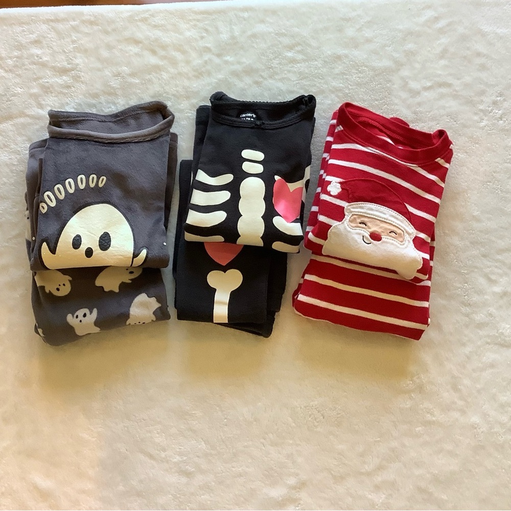 BUNDLE! THREE pairs of toddler holiday pajamas! Size 2-3T